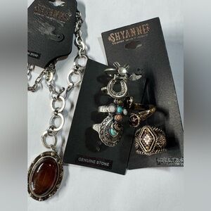 Shyanne Silver and Brown Necklace Set